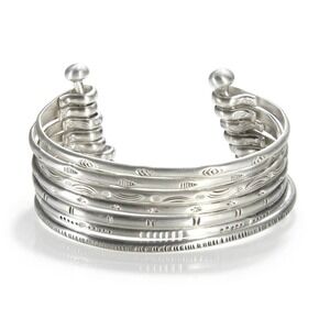 Satya Jewelry Small Silver Multi Bangle Cuff Bracelet